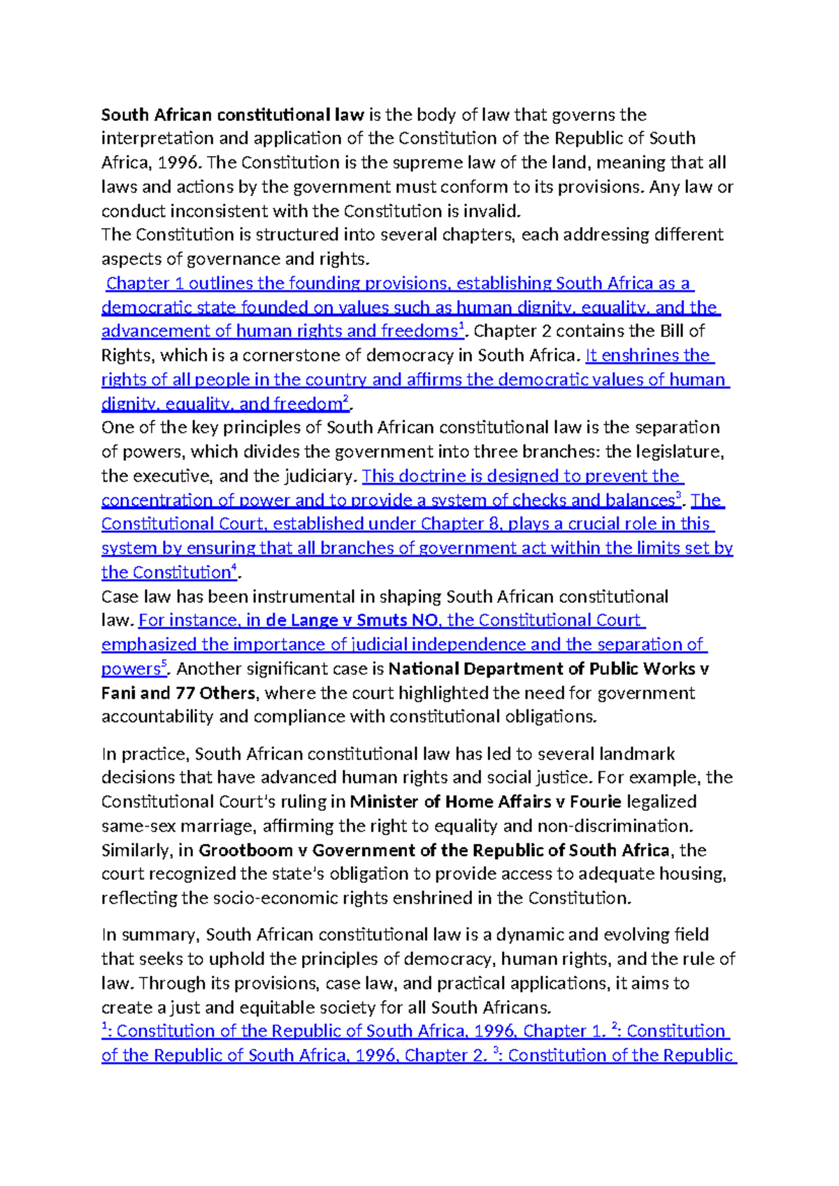 South African Constitutional Law: Key Principles and Case Law Insights ...