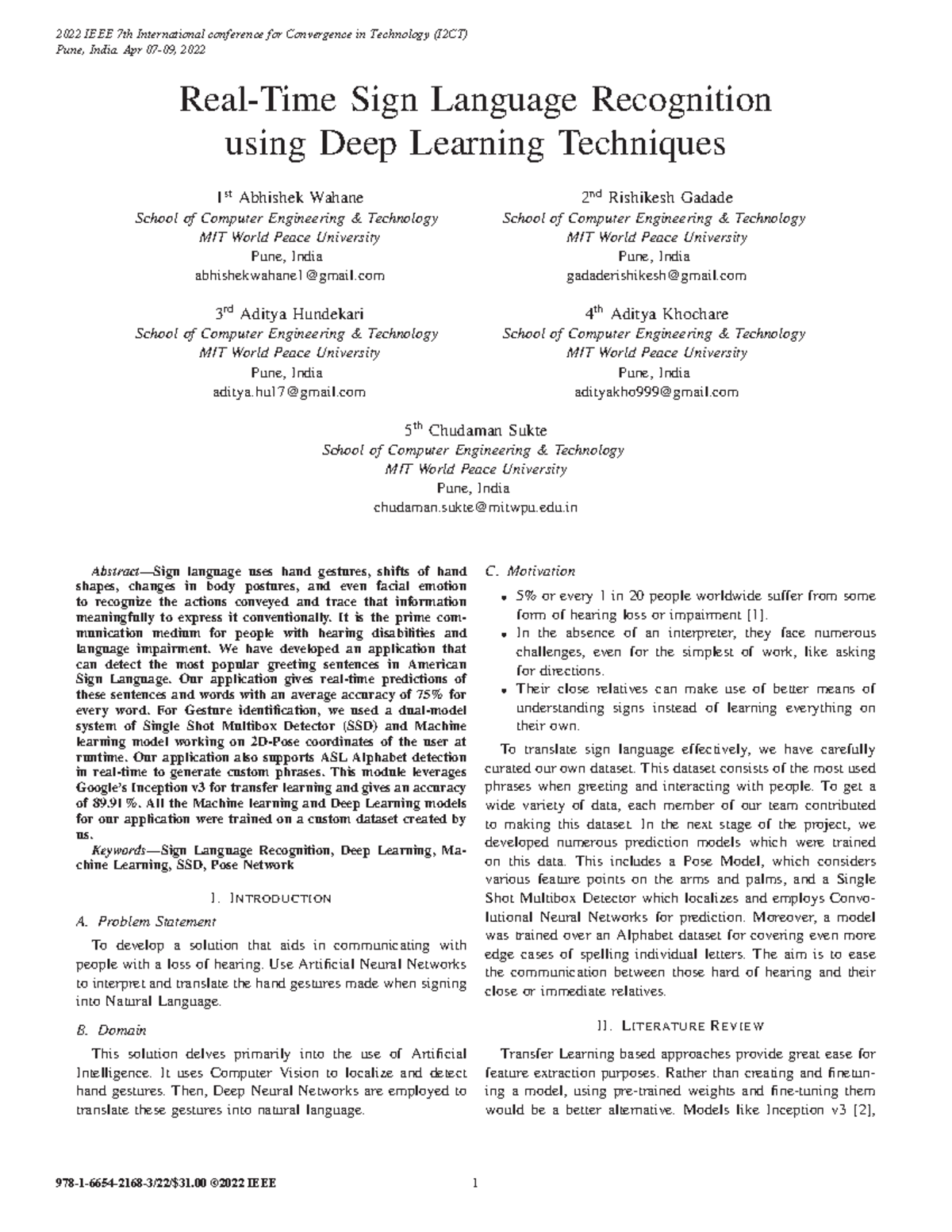 Real-Time Sign Language Recognition Using Deep Learning Techniques ...