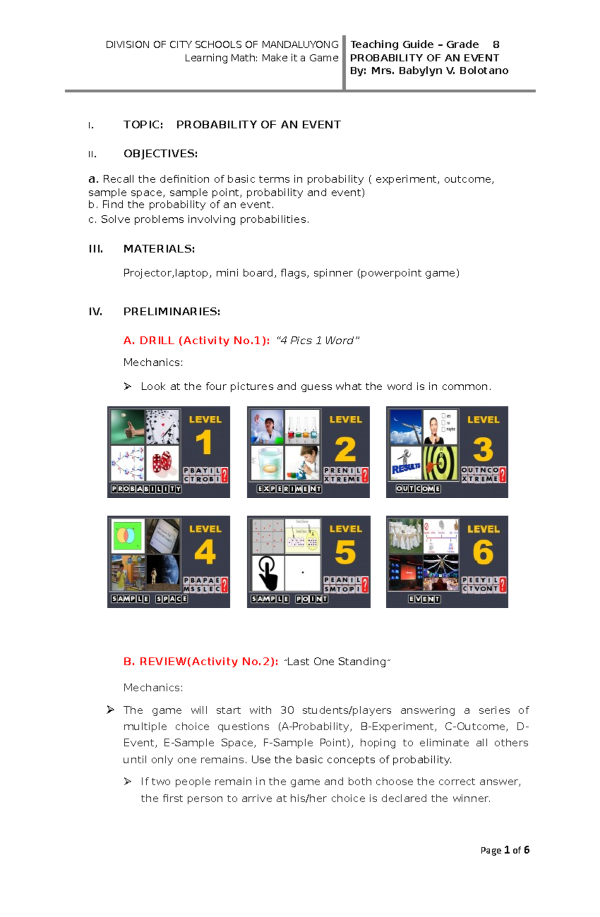 Probability of an Event: A Comprehensive Guide and Activities - Studocu