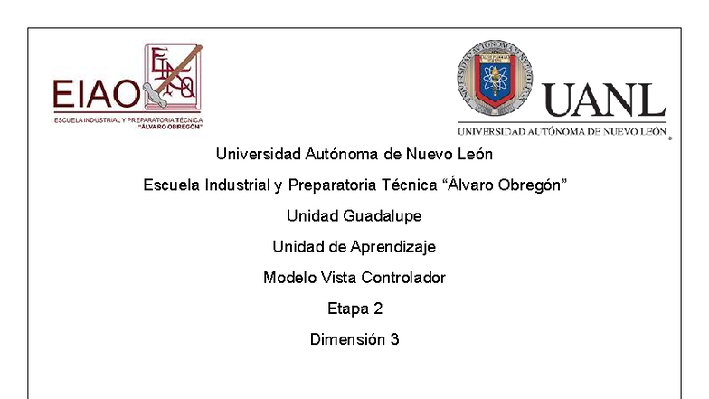 Evidencia de Aprendizaje Etapa 2 y 3 - Modelo Vista Controlador 2165020 ...