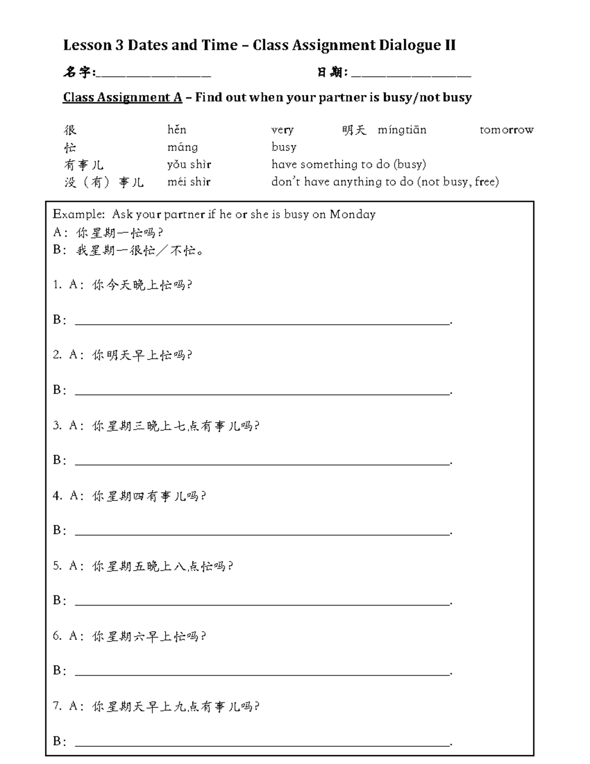 L3-2-Assnmt - this is a mandarin assignment - Lesson 3 Dates and Time ...