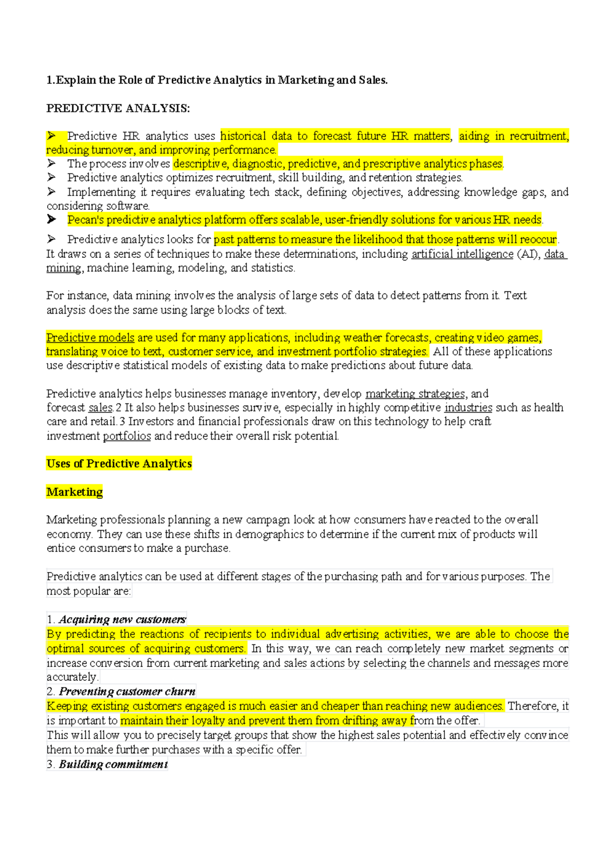 IA 2 BA - 1 the Role of Predictive Analytics in Marketing and Sales ...