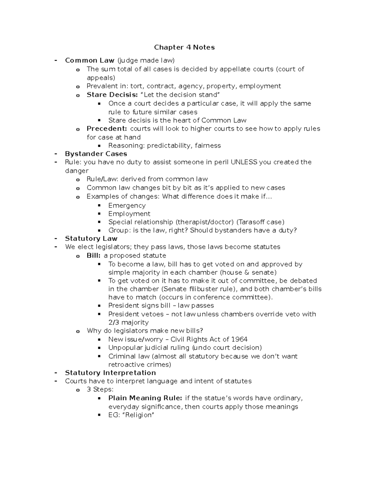Administrative Law & Statutory Interpretation Notes (LAW 101) - Studocu