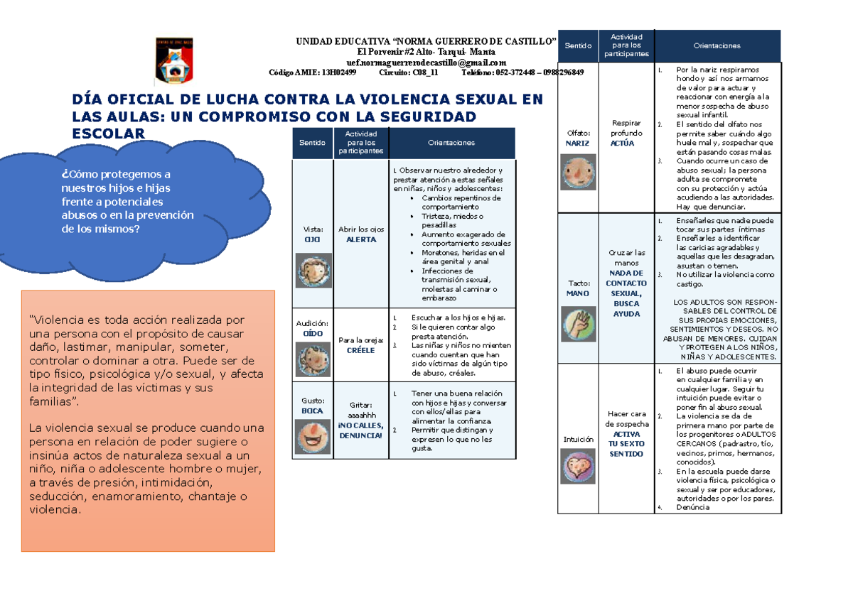 Diptico 2: Día Oficial de Lucha Contra la Violencia Sexual en Aulas ...