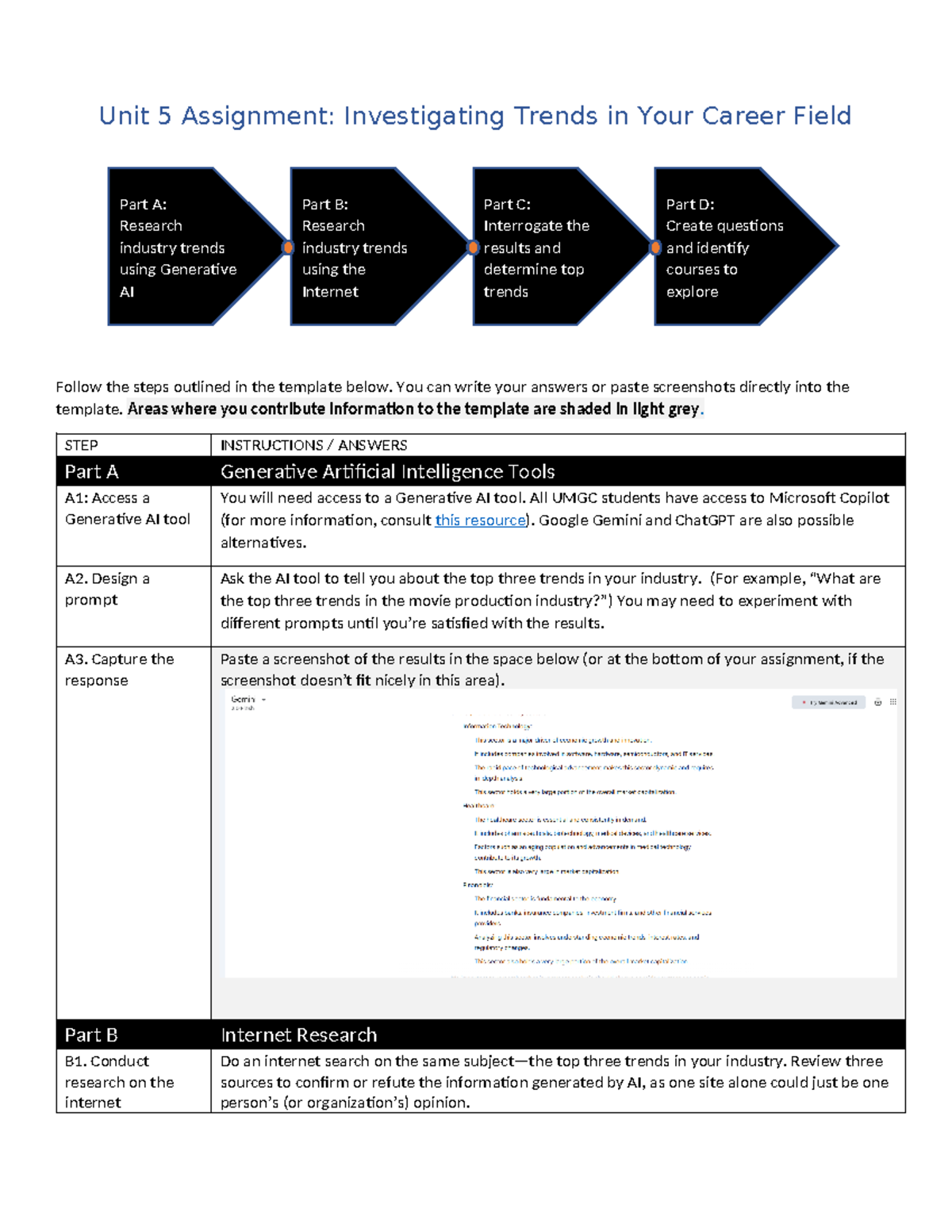 UMGC 2024 Unit 5 Assignment: Trends in Your Career Field Analysis 