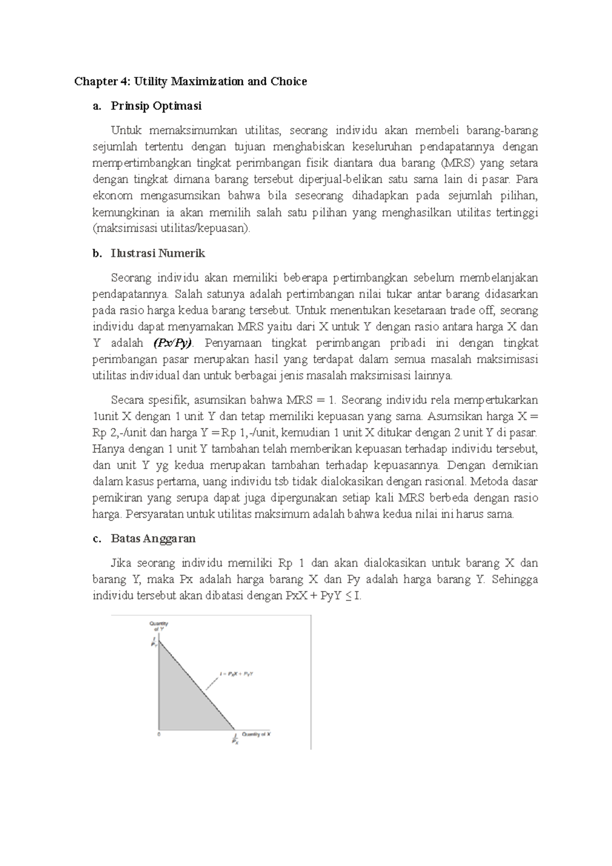 Chapter 4: Maximizing Utility Under Budget Constraints - Studocu