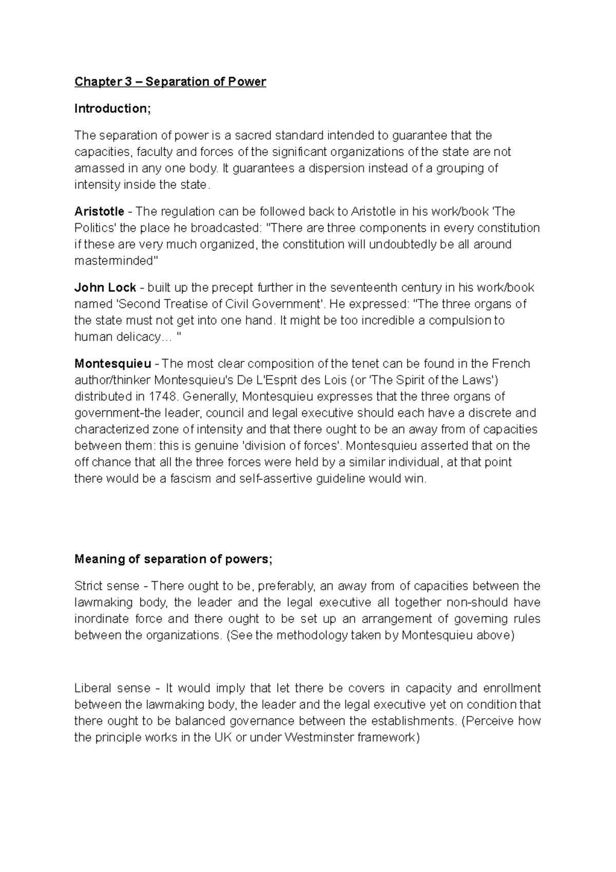 Chapter 3 - Separation of Power - Chapter 3 – Separation of Power ...