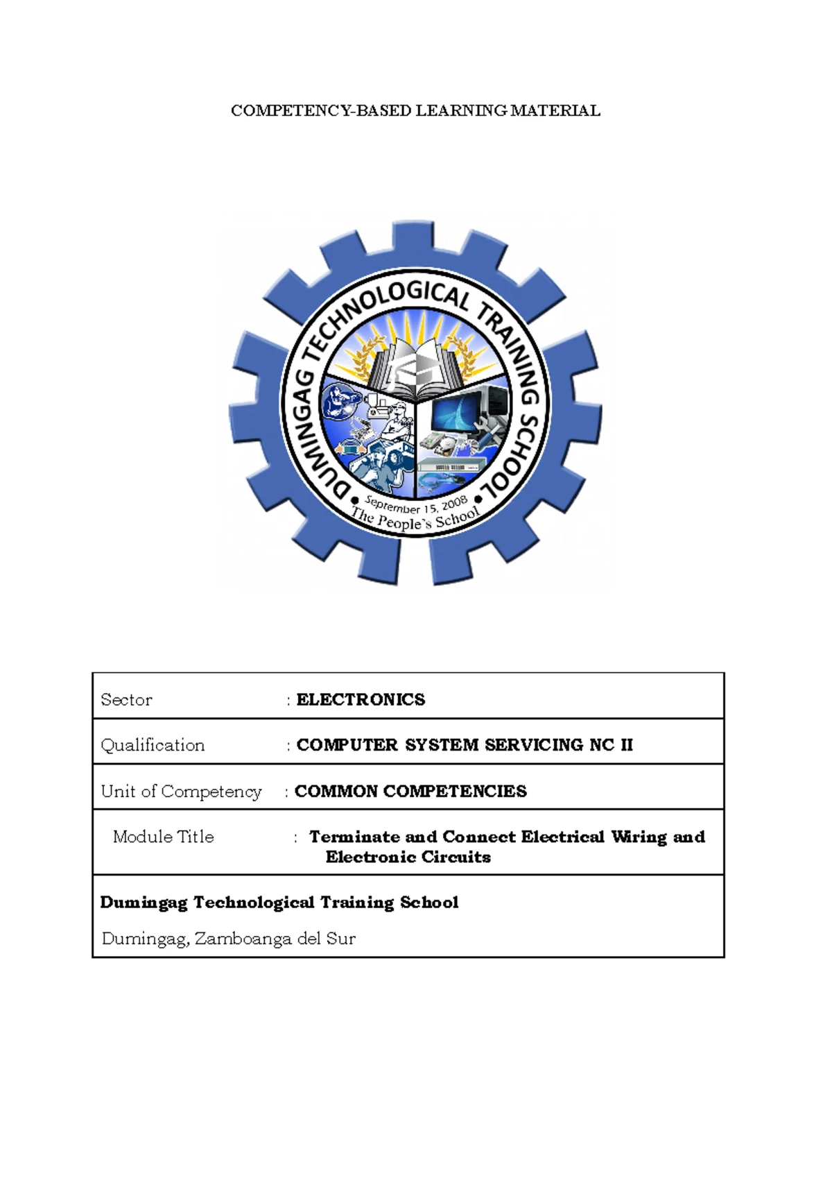 K to 12 ICT Computer Systems Servicing (NC II) Curriculum Guide - Studocu