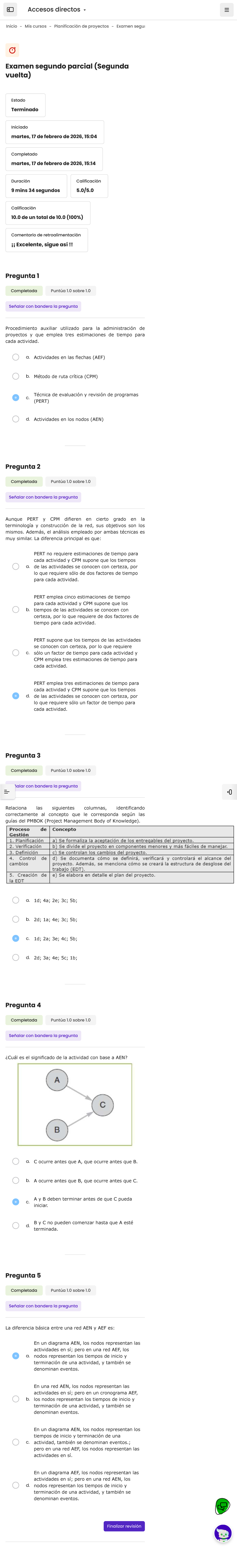 Examen Segundo Parcial (Segunda Vuelta) - PMBOK y Técnicas de Proyectos ...