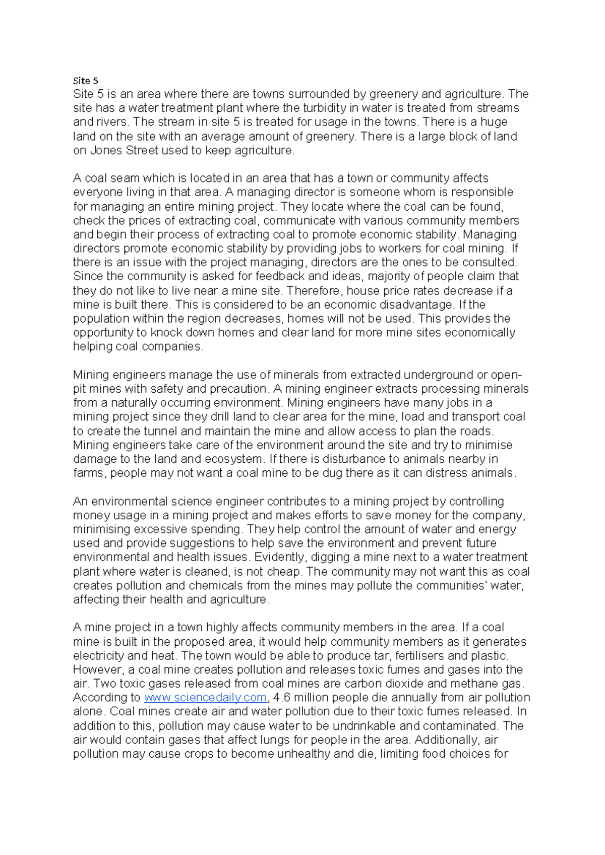 Impact of Coal Mining on Community and Environment: A Case Study - Studocu
