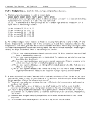 AP Statistics Unit 1 Part 2 Test - Comprehensive Practice Questions ...