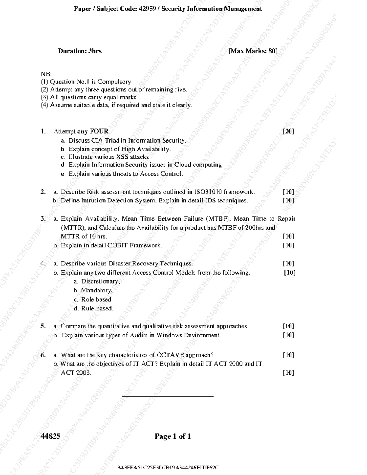SIM SEM VII Dec 2023 Security Information Management Exam Questions ...