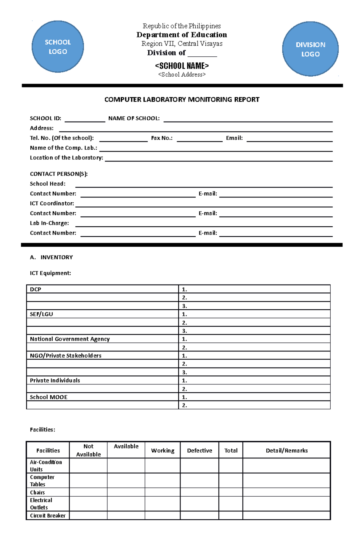 Complab Monitoring Report rev1 - Department of Education Region VII ...