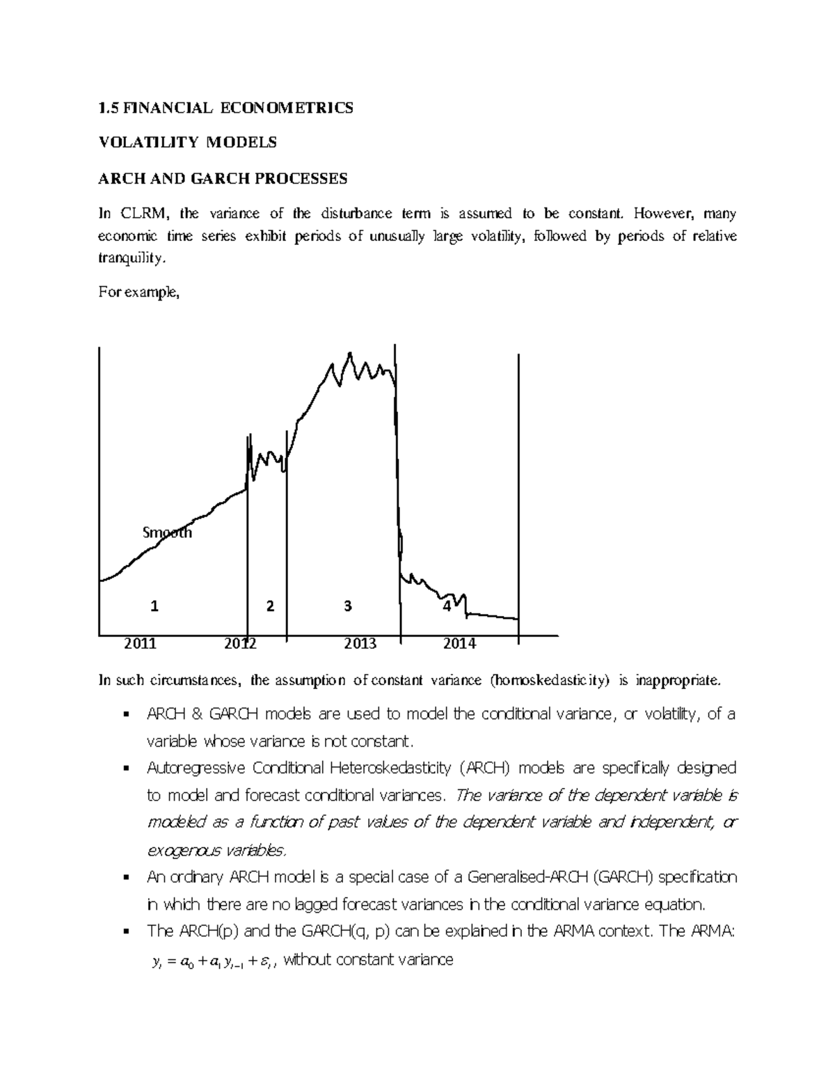 1.5 FINANCIAL ECONOMETRICS: ARCH & GARCH MODELS EXPLAINED - Studocu