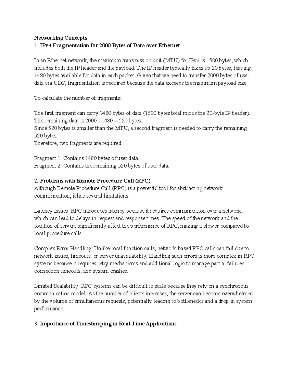 Unit 6 Written Assignment: Networking Concepts and Protocols Analysis ...