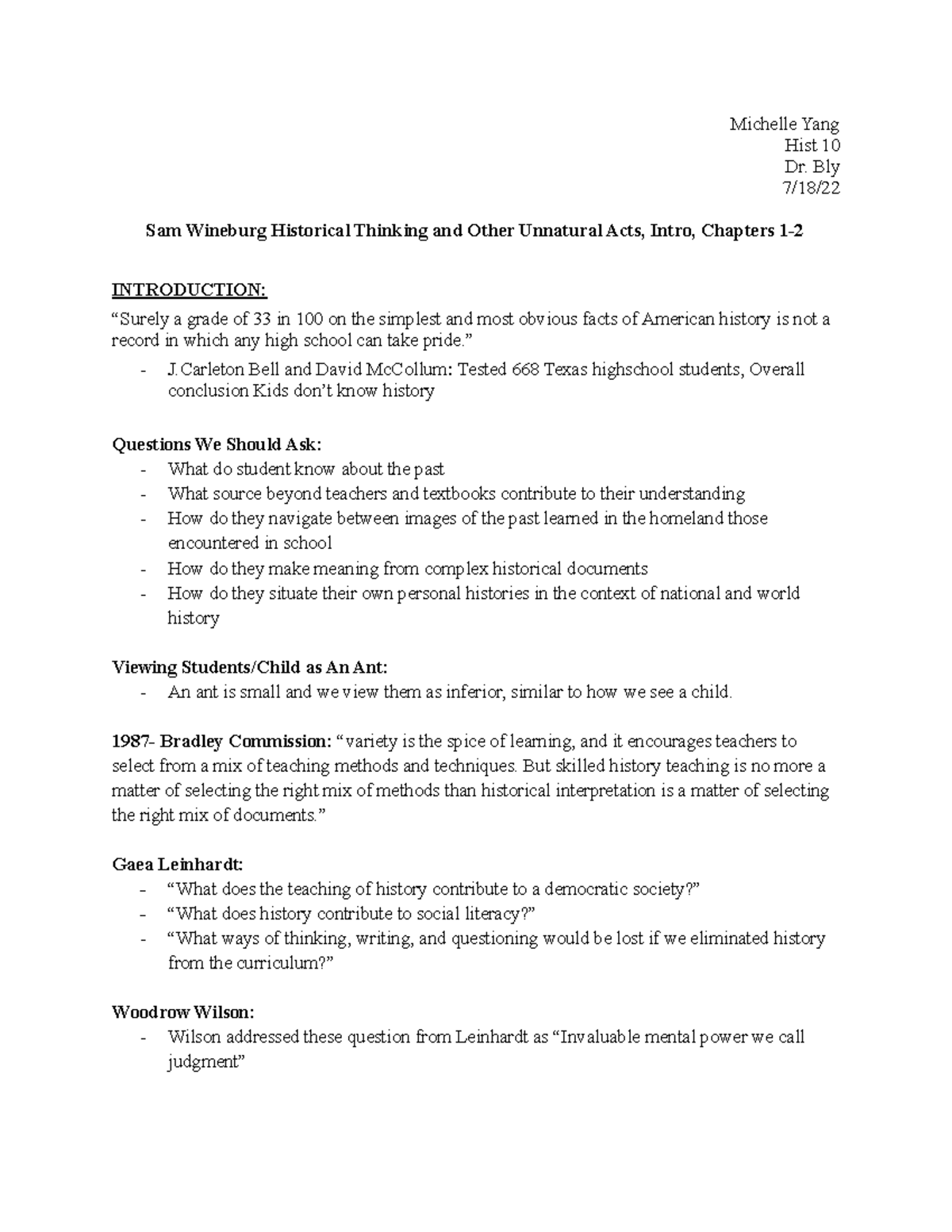 Hist 10 Final Exam Notes: Historical Thinking & Key Concepts Overview ...