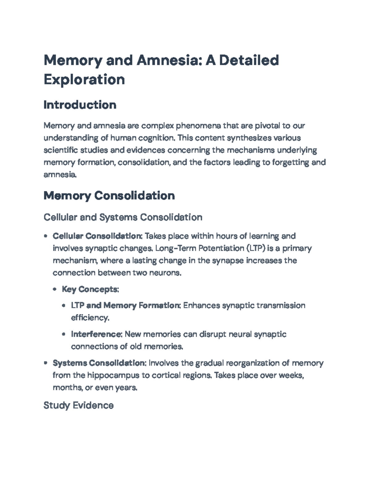 Memory and Amnesia: Understanding the Mechanisms of Forgetting and ...