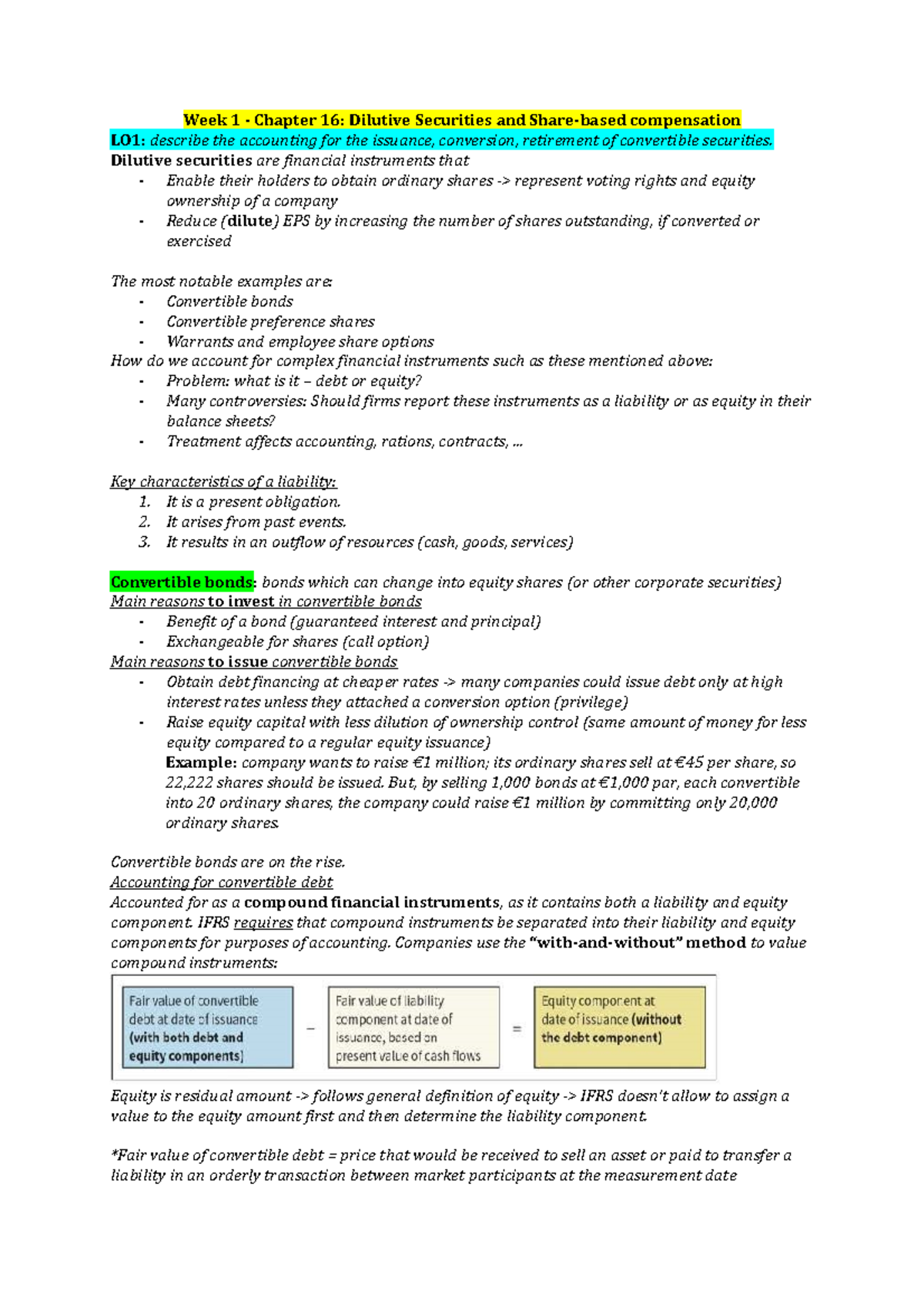 Week 1 - Chapter 16: Accounting for Dilutive Securities and Share-Based ...