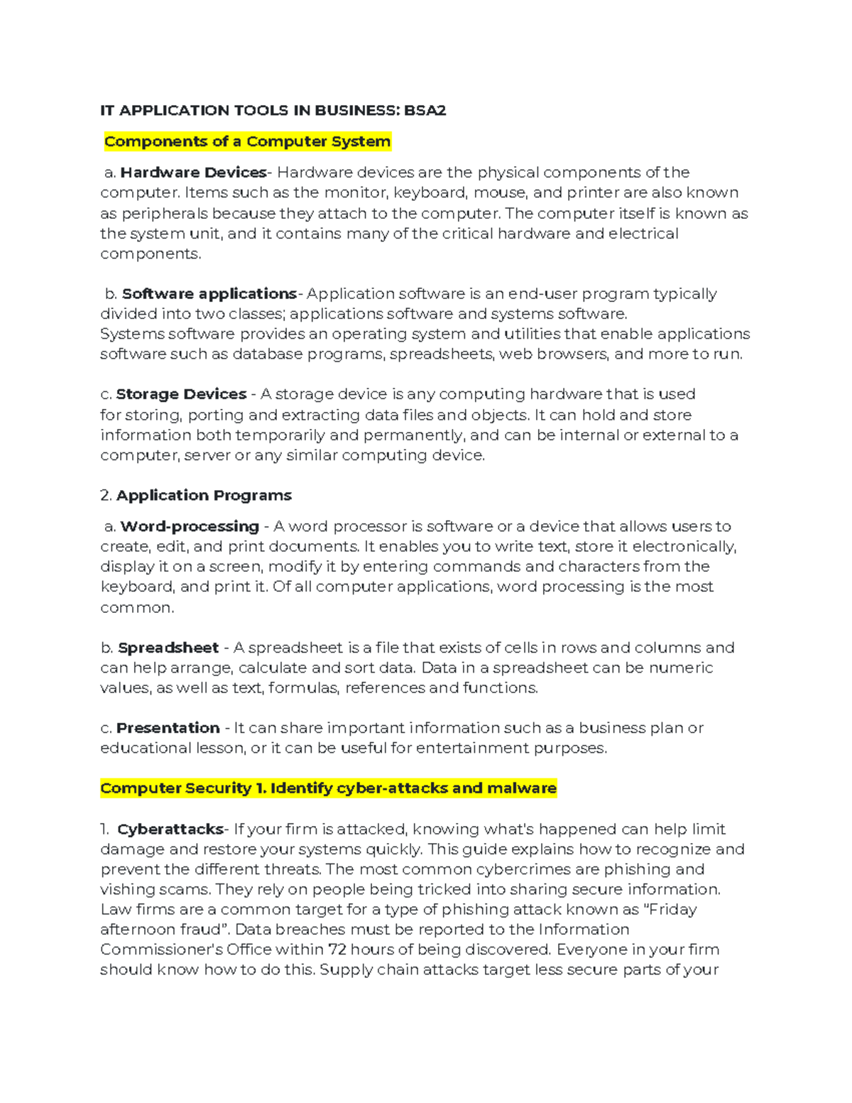 IT-Application-Tools-in-Business - Module 1 Overview and Concepts - Studocu