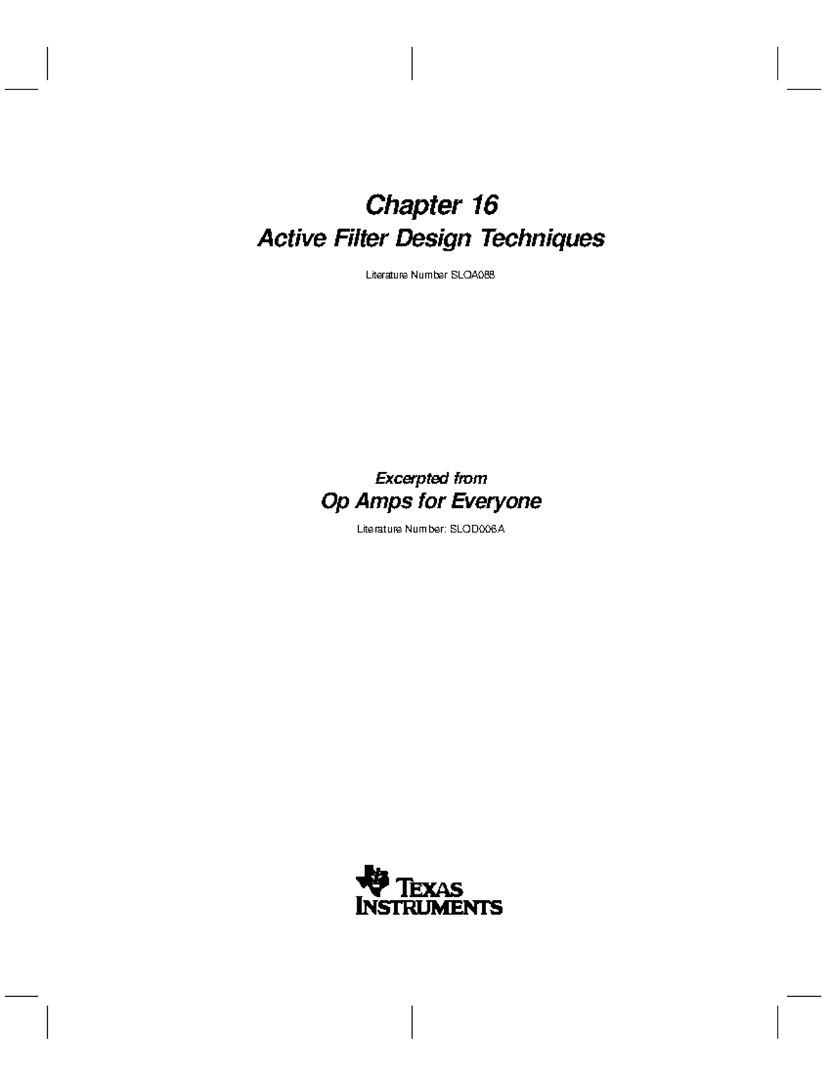 Diseño de Filtros Activos Texas Instruments sloa088 - Chapter 16 Active ...