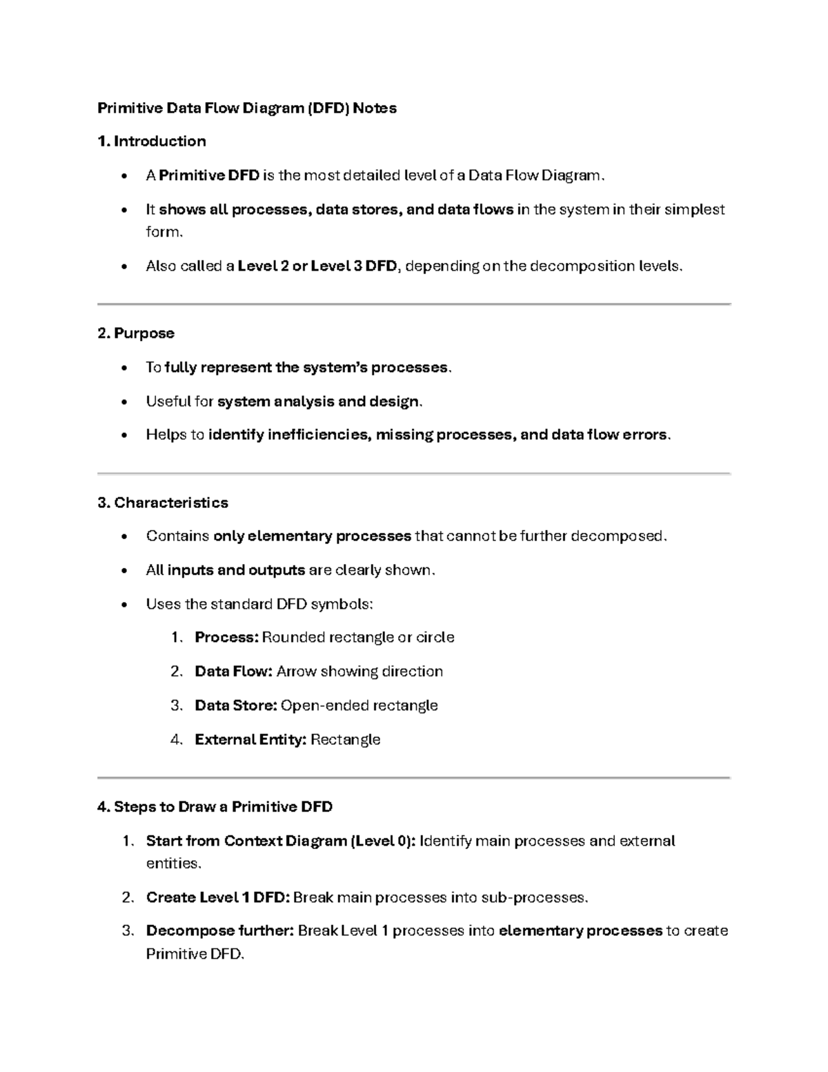 Primitive Data Flow Diagram (DFD) Notes: Overview & Guidelines - Studocu