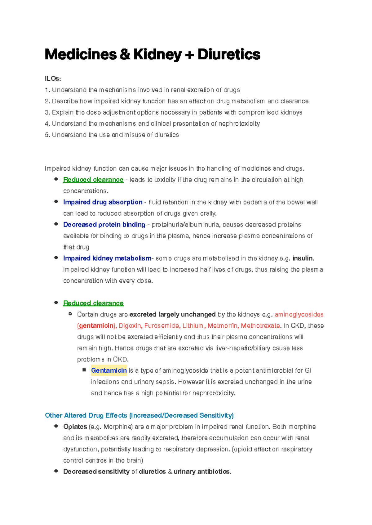 Medicines and Kidney, Diuretics - M e d i c i n e s & K i d n ey + D i ...
