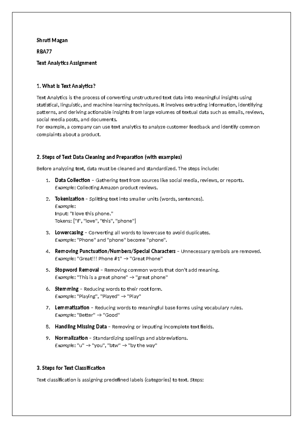 RBA77 Text Analytics Assignment 1: Understanding Text Analytics - Studocu