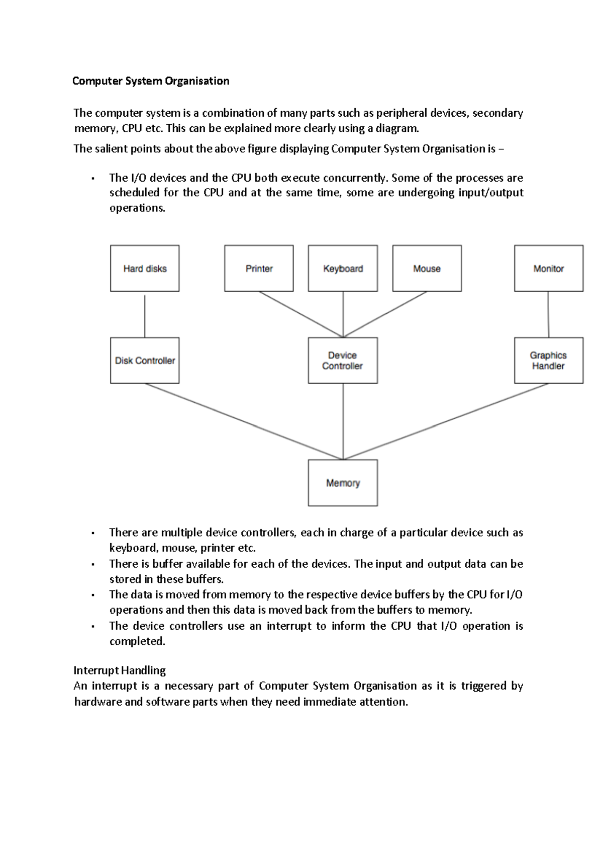 OS 22 - Operating systems - Computer System Organisation The computer ...
