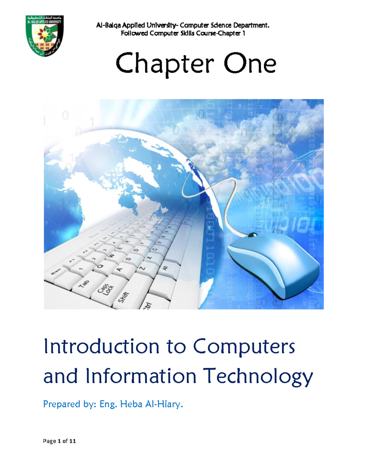Chapter 1: Introduction to Computers & Information Technology (CS101 ...