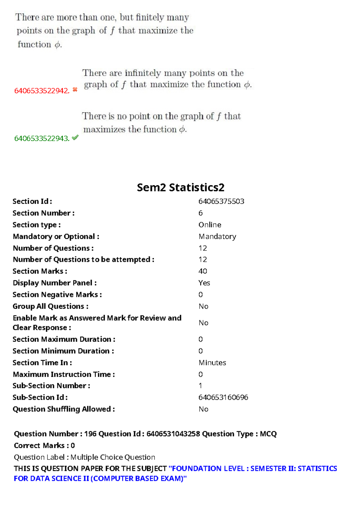 Sem2 Statistics 2 - Exam Question Paper and Guidelines - Studocu