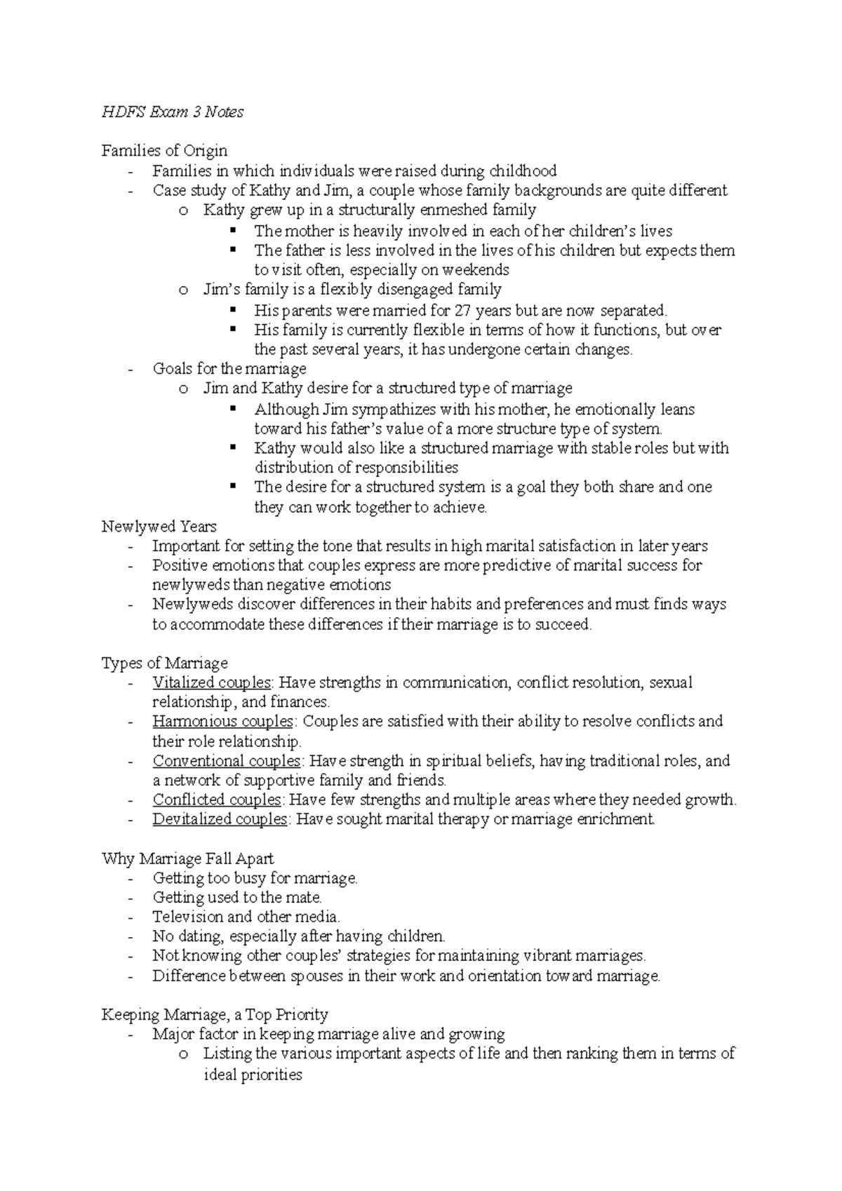 HDFS 300 Exam 3 Study Notes on Marriage and Family Dynamics - Studocu