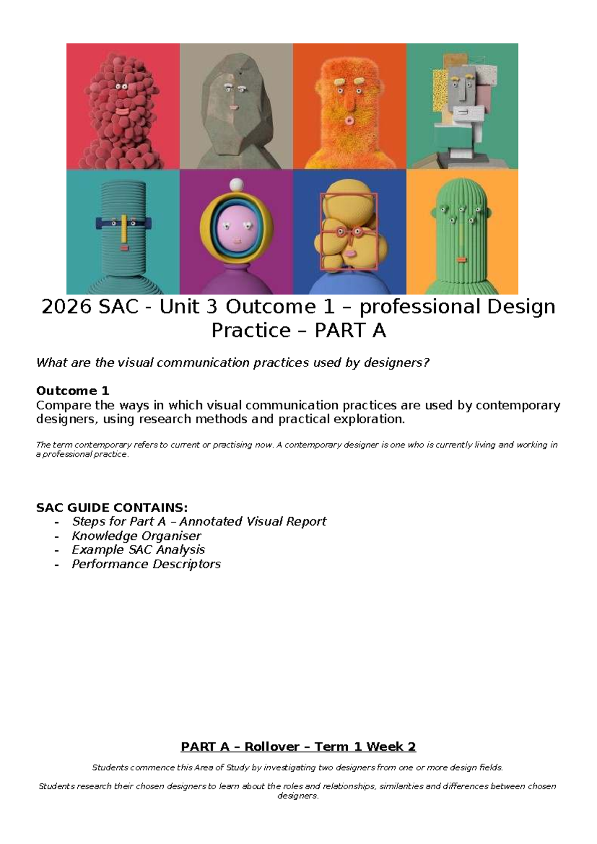 2026 SAC Unit 3 Outcome 1 - Visual Communication Practices in Design ...