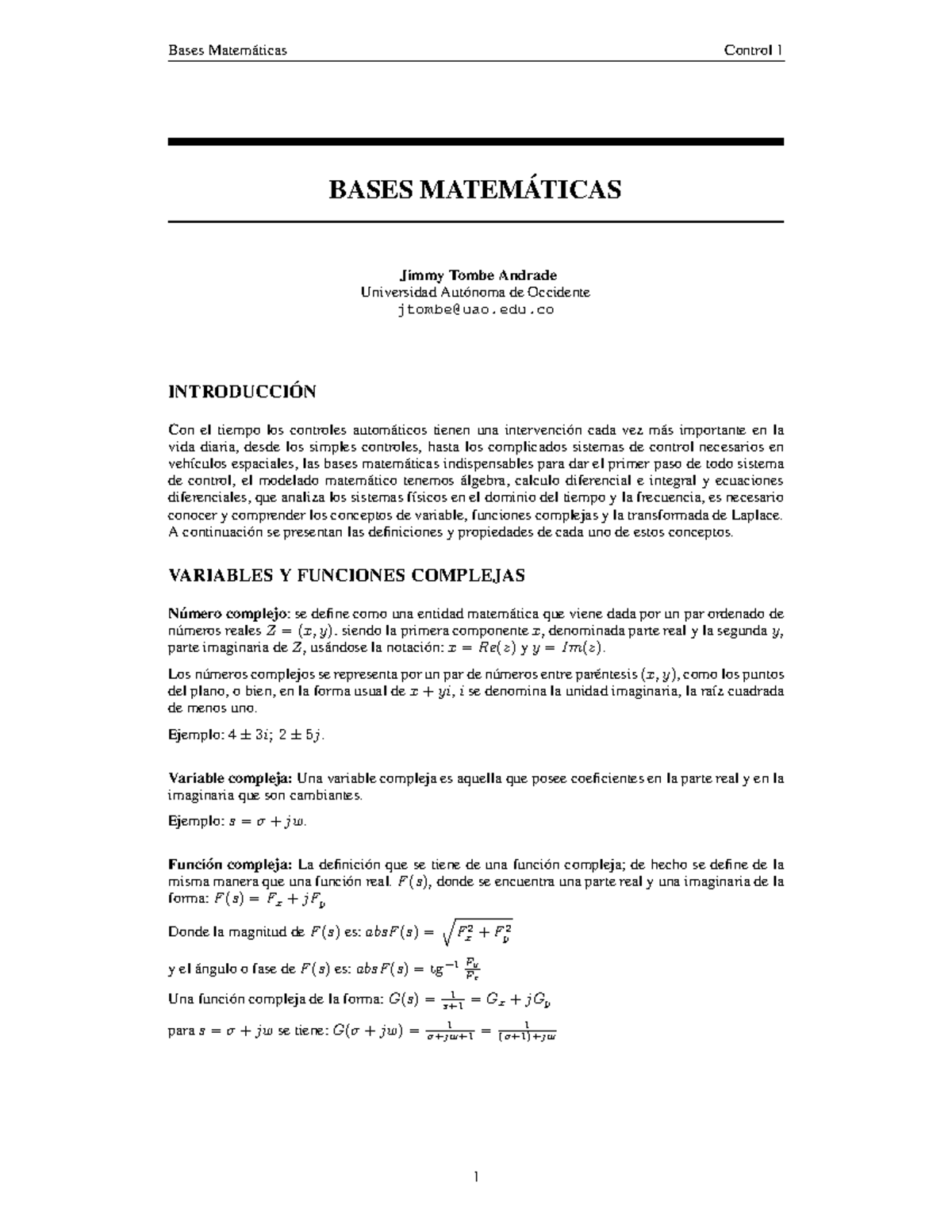 3. Bases matemáticas continuo - BASES MATEMÁTICAS Jimmy Tombe Andrade ...