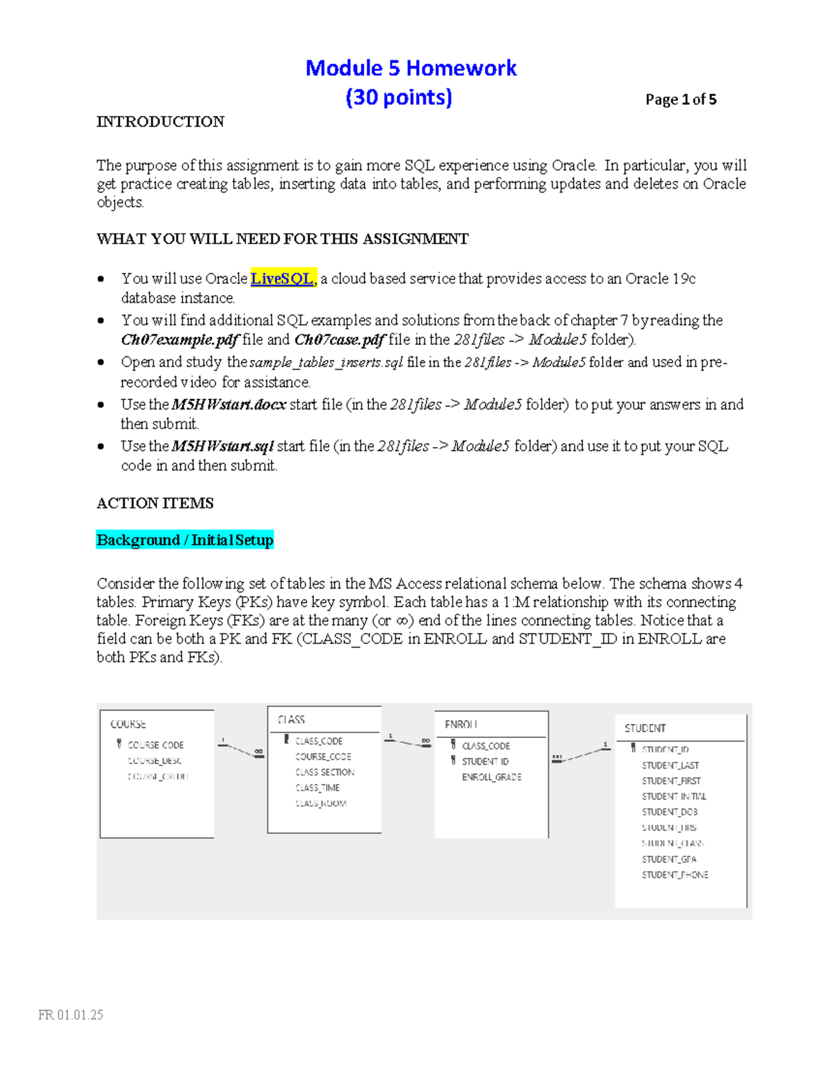 M5HW: SQL Table Creation & Data Manipulation Assignment Guide - Studocu
