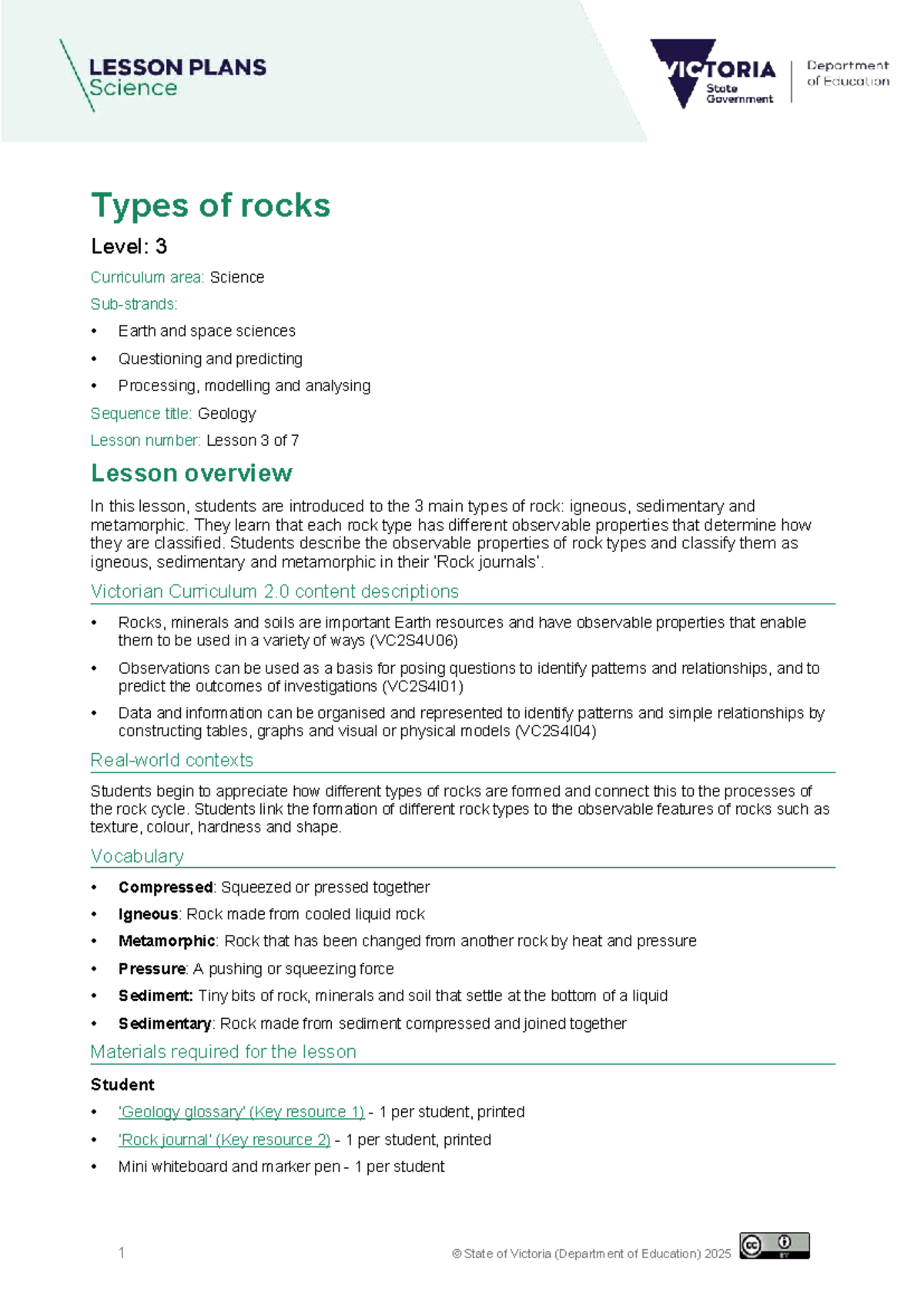 Lesson 03: Types of Rocks - Igneous, Sedimentary, and Metamorphic (S L3 ...