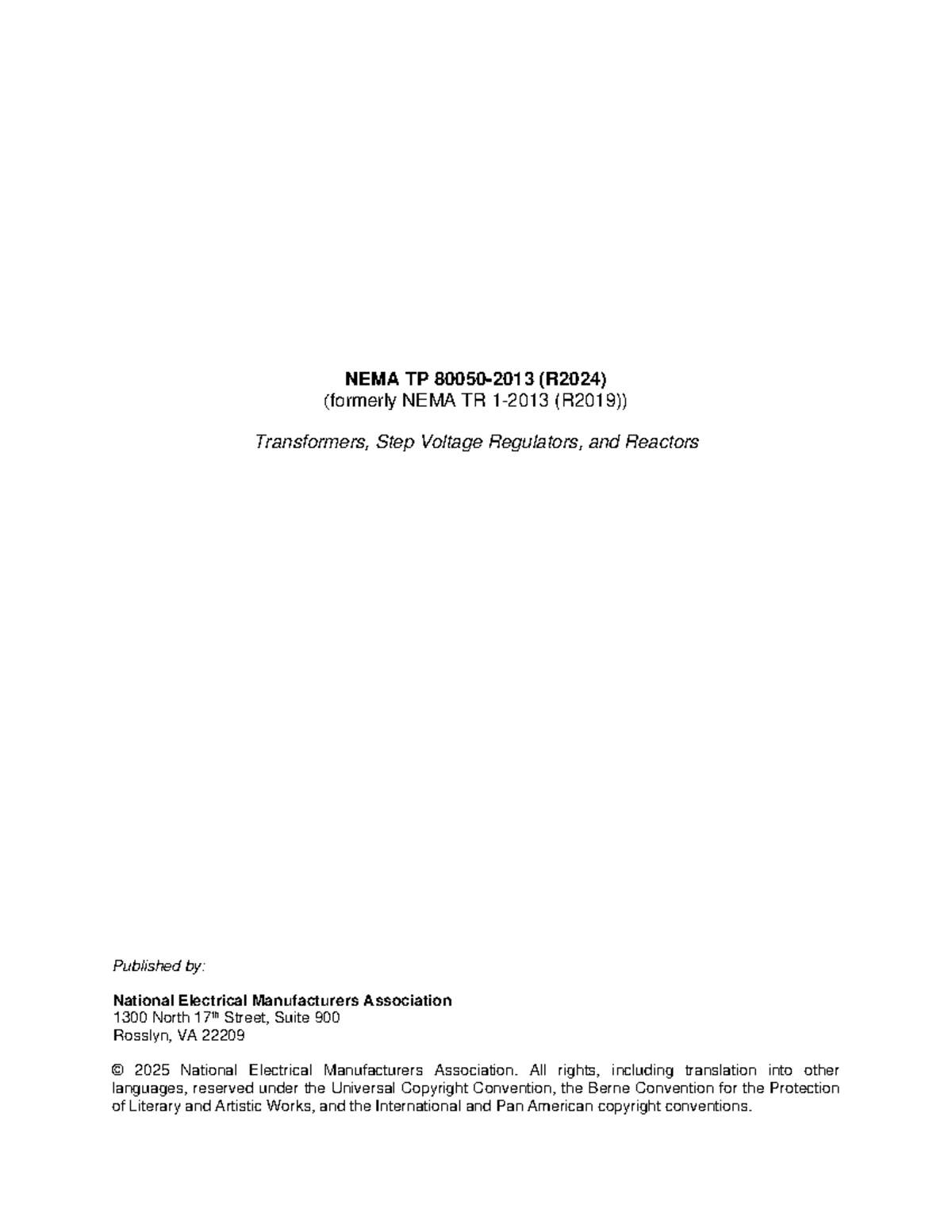 NEMA TP (R2024) Standards for Transformers and Voltage Regulators - Studocu