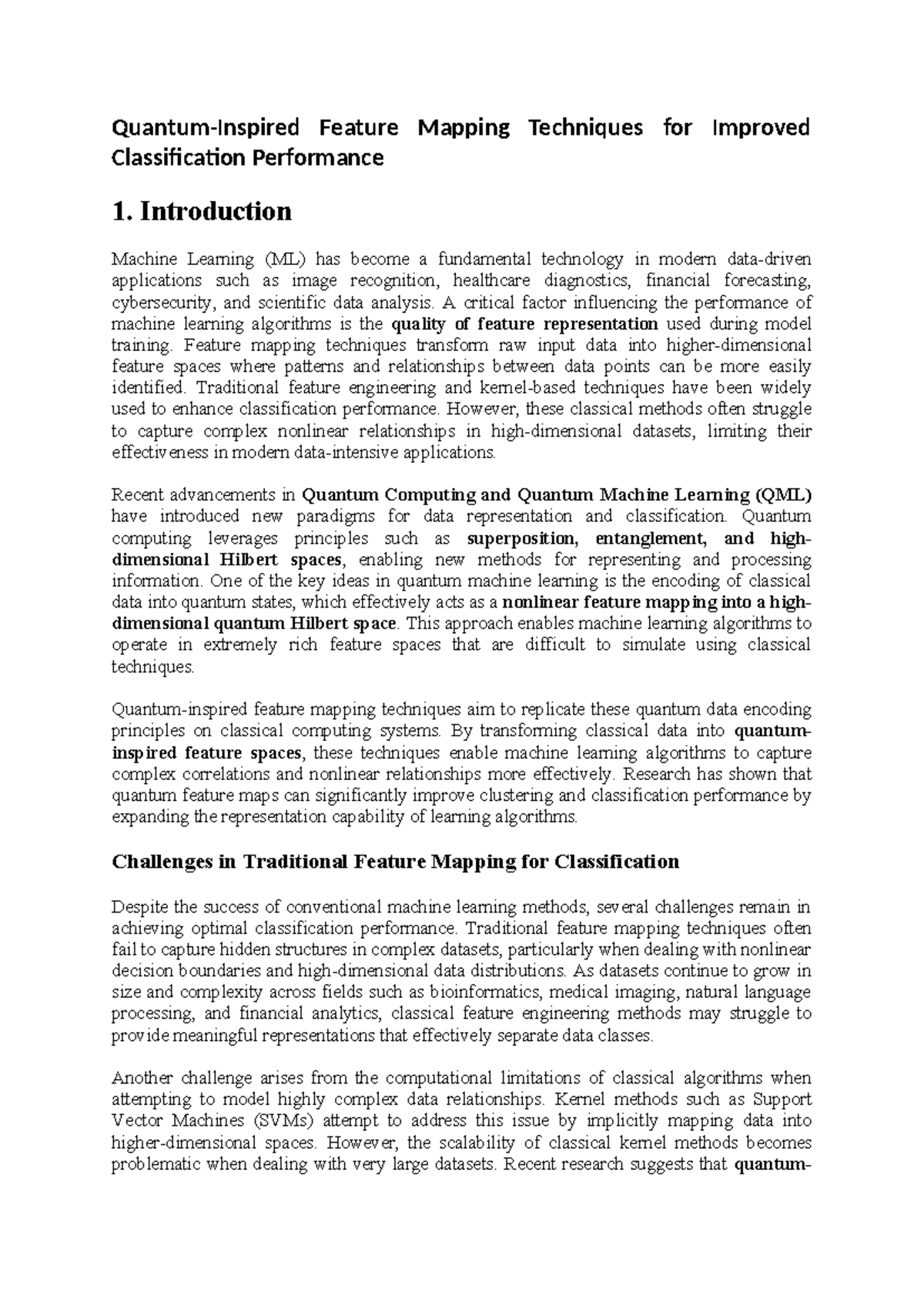Quantum Feature Mapping Techniques for Enhanced Classification ...