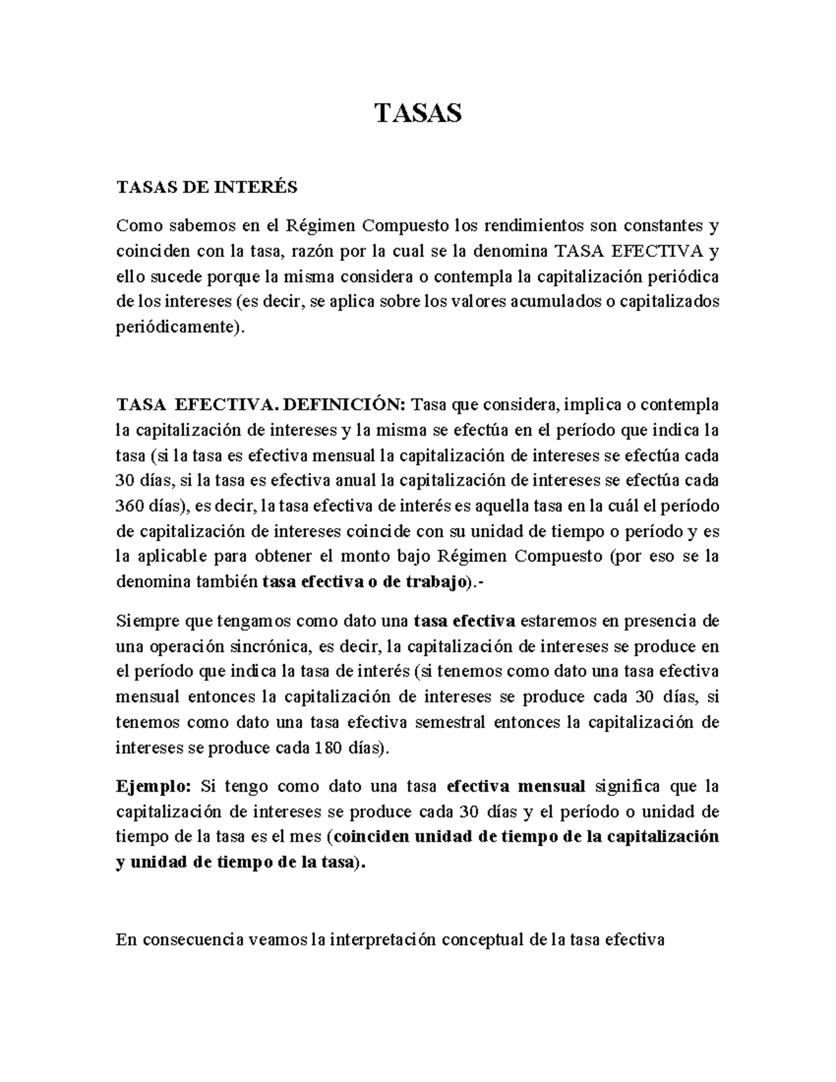 TASAS DE INTERÉS: Tasa Efectiva y Nominal - Clase 04-09-25 - Studocu