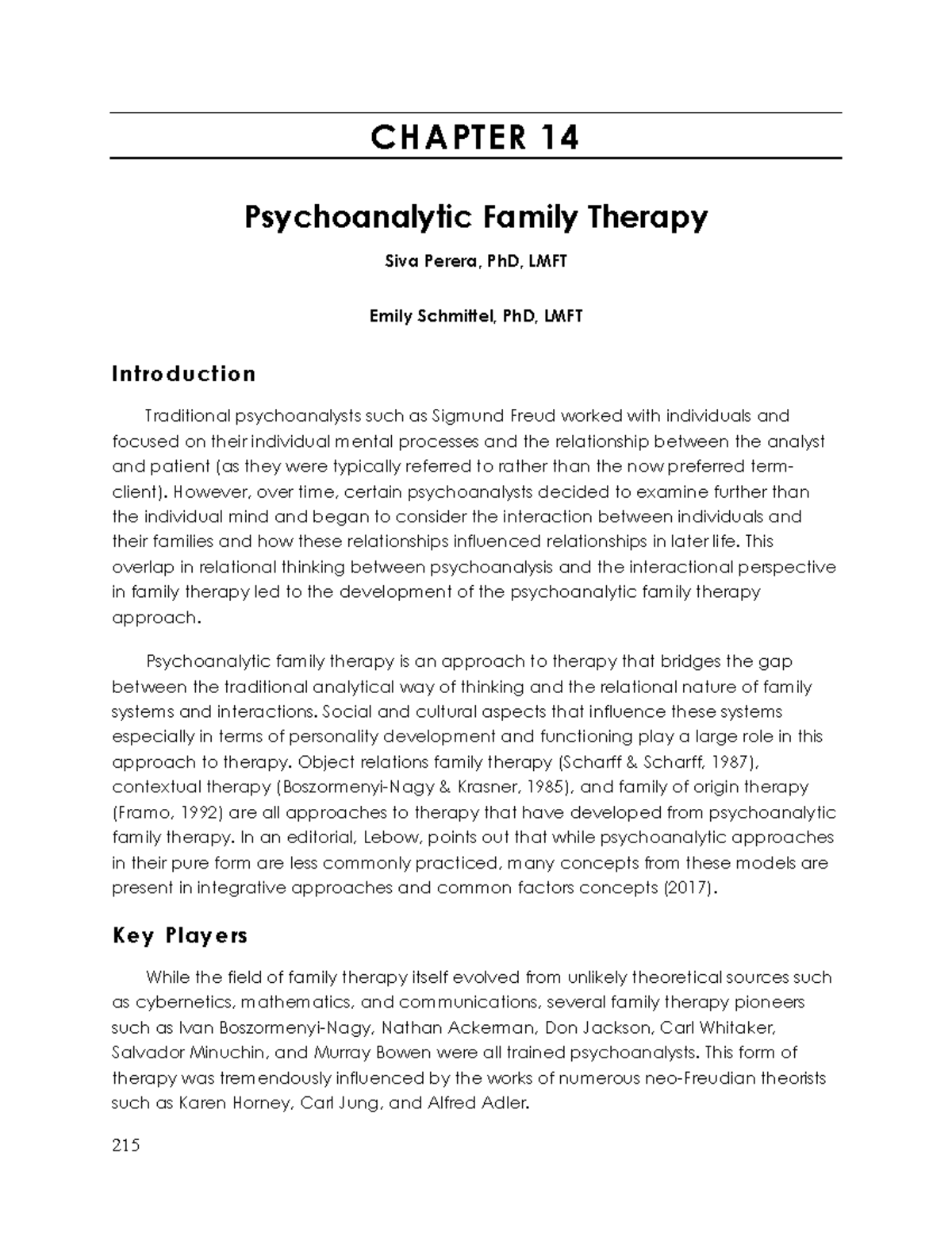 Psychoanalytic Family Therapy: Concepts and Practices in Treatment ...
