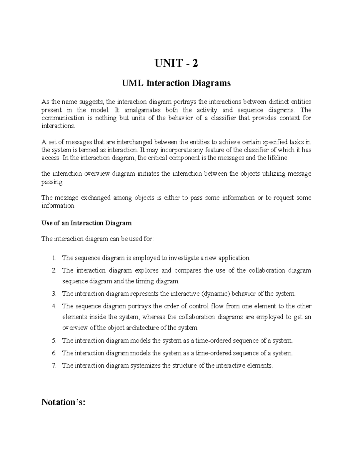 UML unified modeling language - UNIT - 2 UML Interaction Diagrams As ...