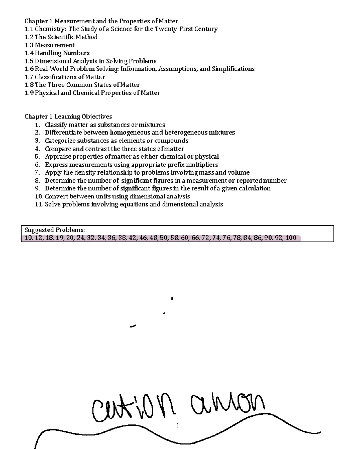 Chapter 1 Notes - 1 Chapter 1 Measurement and the Properties of Matter ...