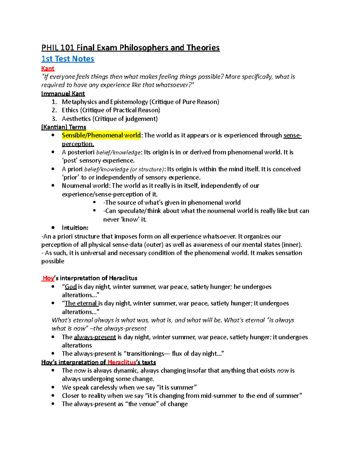 PHIL 101 Final Exam Study Notes: Philosophers & Theories Overview - Studocu