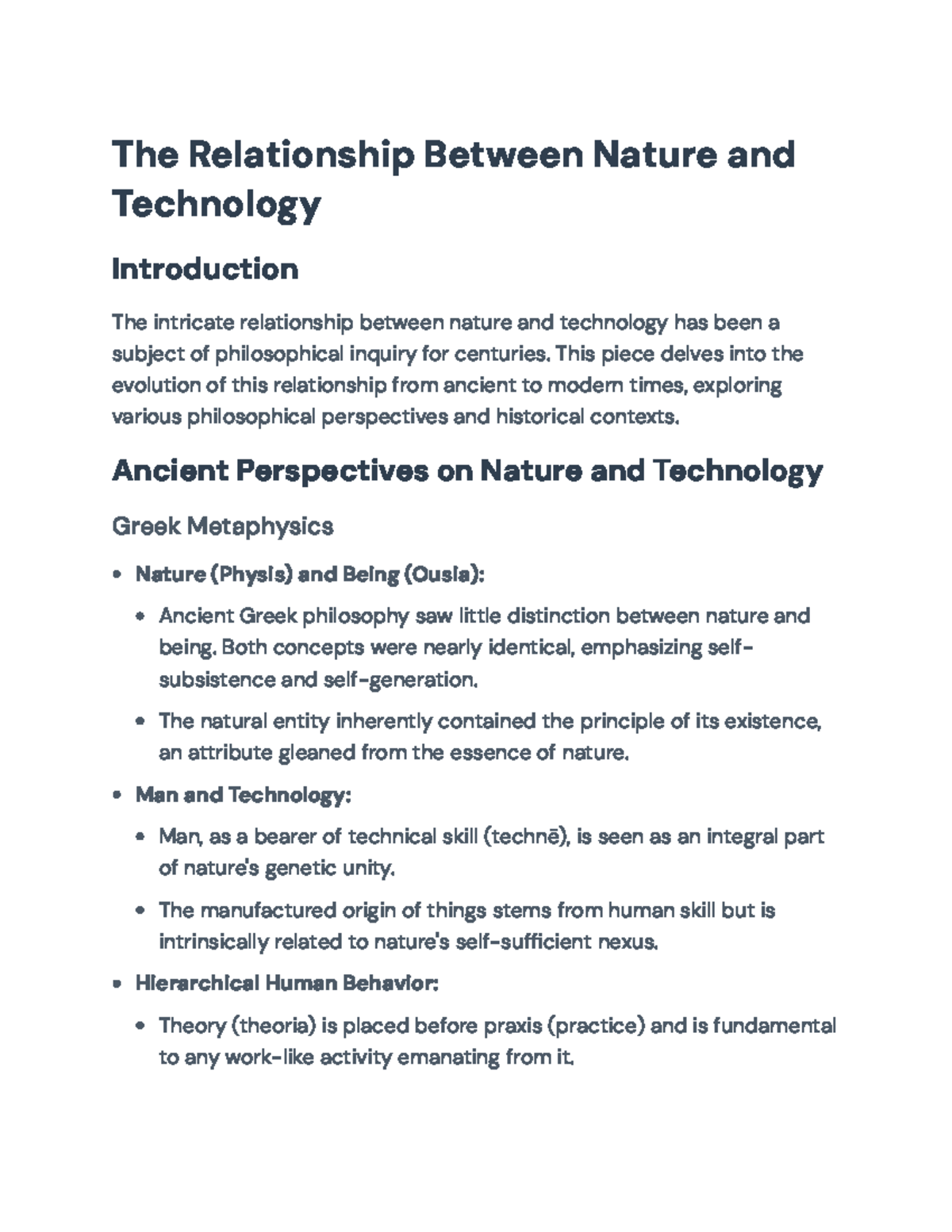 The Evolution of the Relationship Between Nature and Technology - The ...