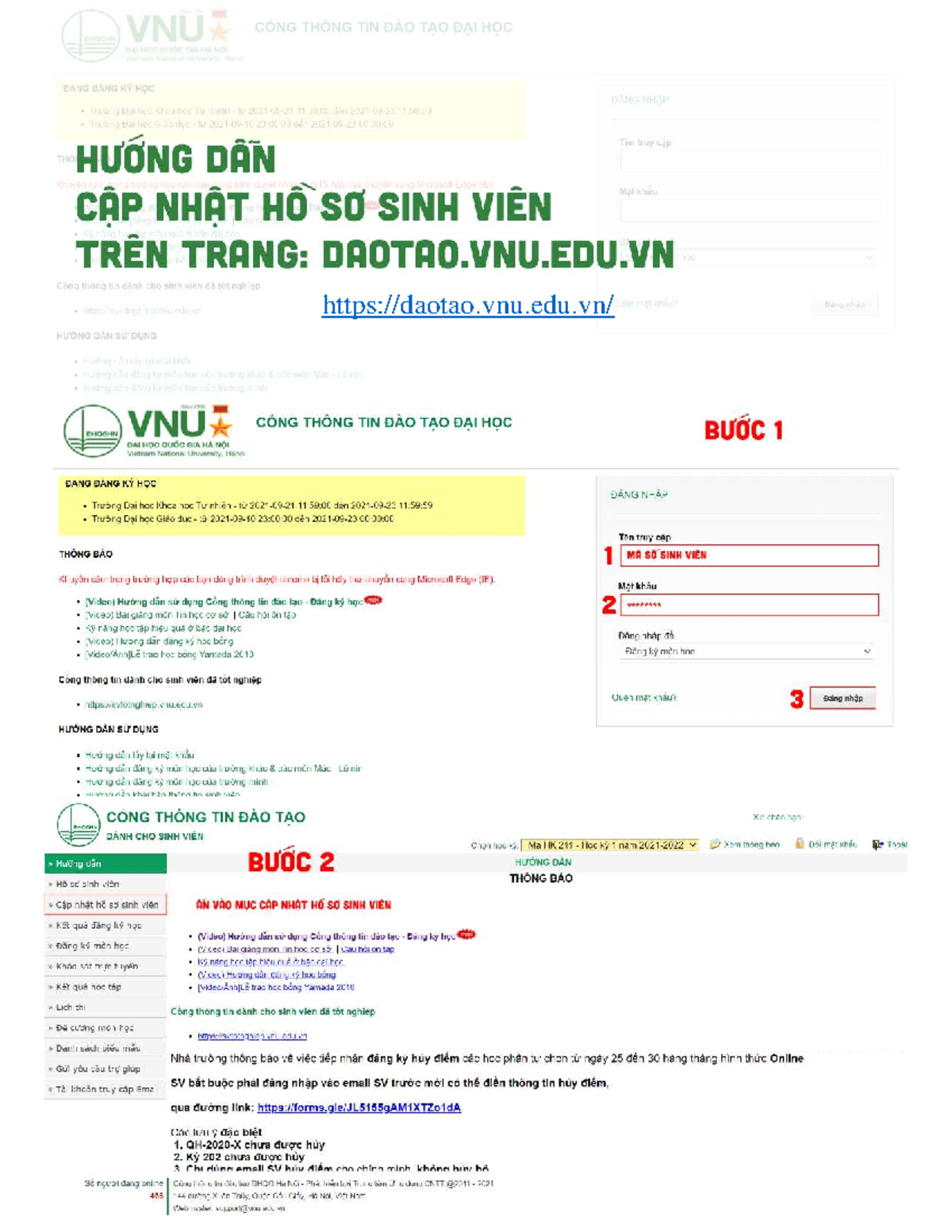 Hướng Dẫn Cập Nhật Hồ Sơ Sinh Viên - HUONG DAN CAP NHAT HO SO SINH VIEN ...