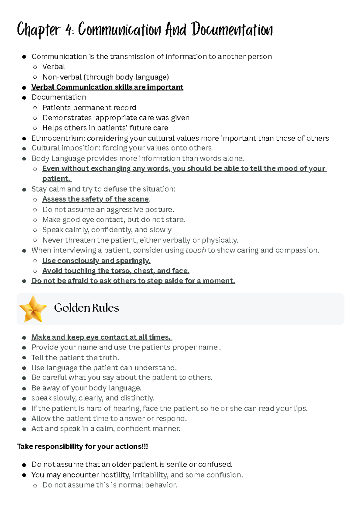 Final Exam Study Notes for Course XYZ-101 - Chapter 4: Communication ...
