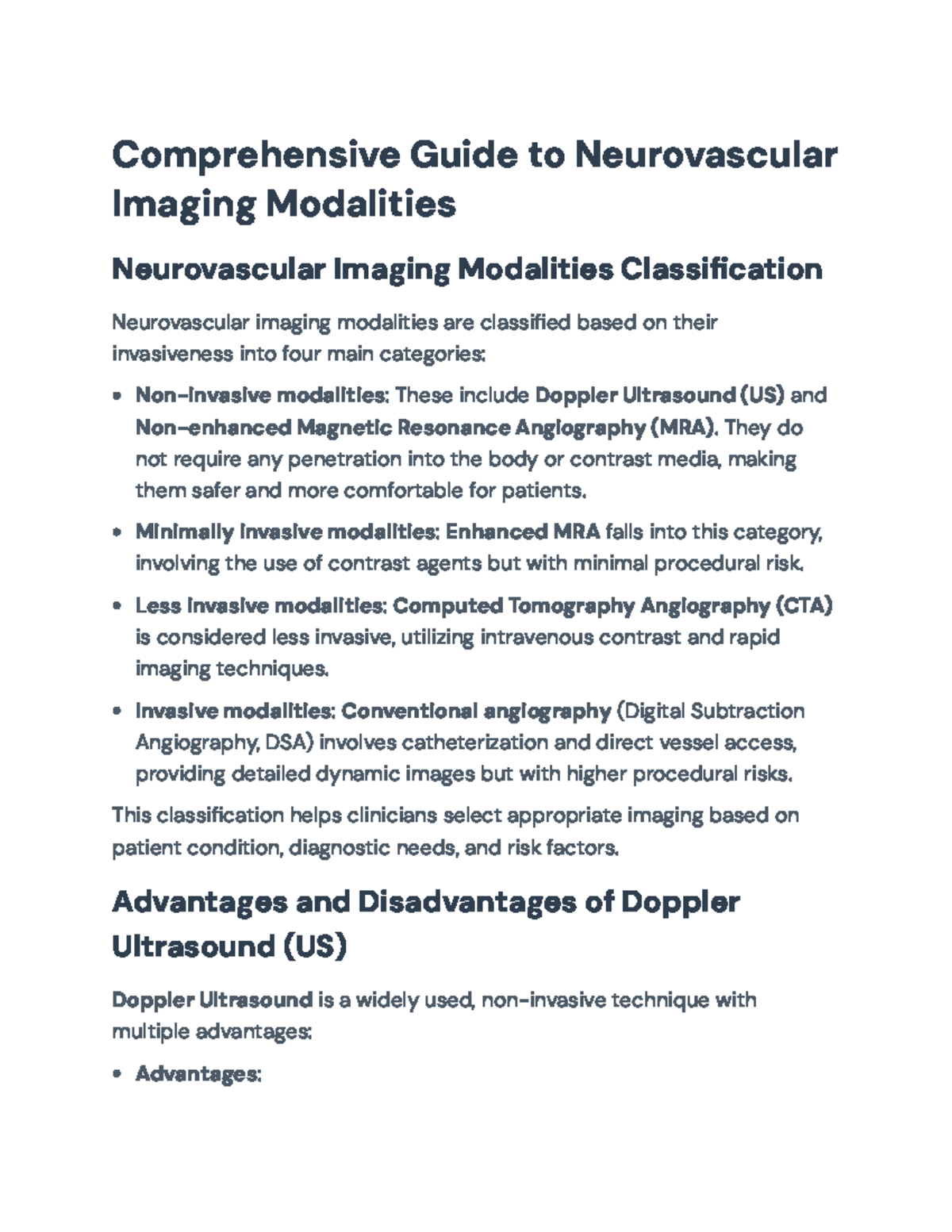 Comprehensive Guide to Neurovascular Imaging Modalities (NIM 101) - Studocu