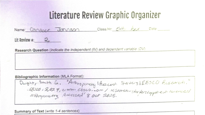 Lit Review 2: Graphic Organizer on Forensic Anthropology Techniques ...