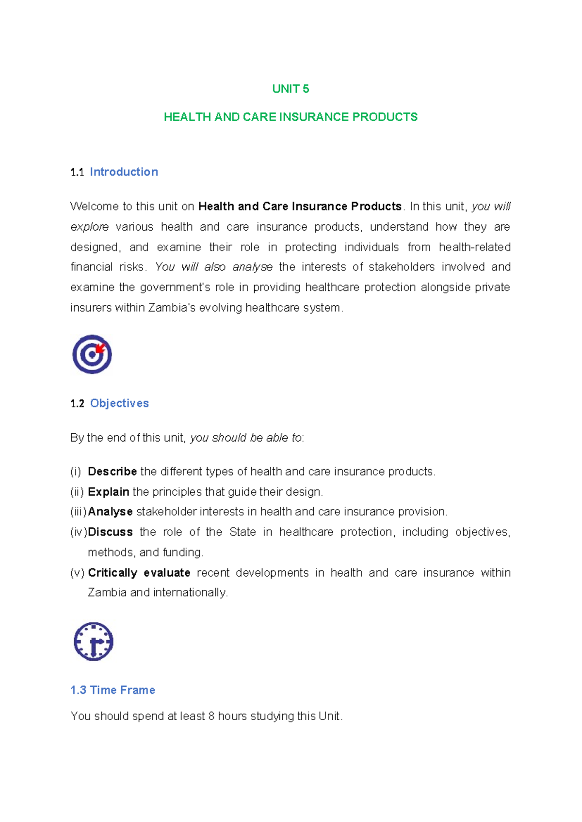 Unit 5 - Health and Care Insurance Products Overview and Insights - Studocu