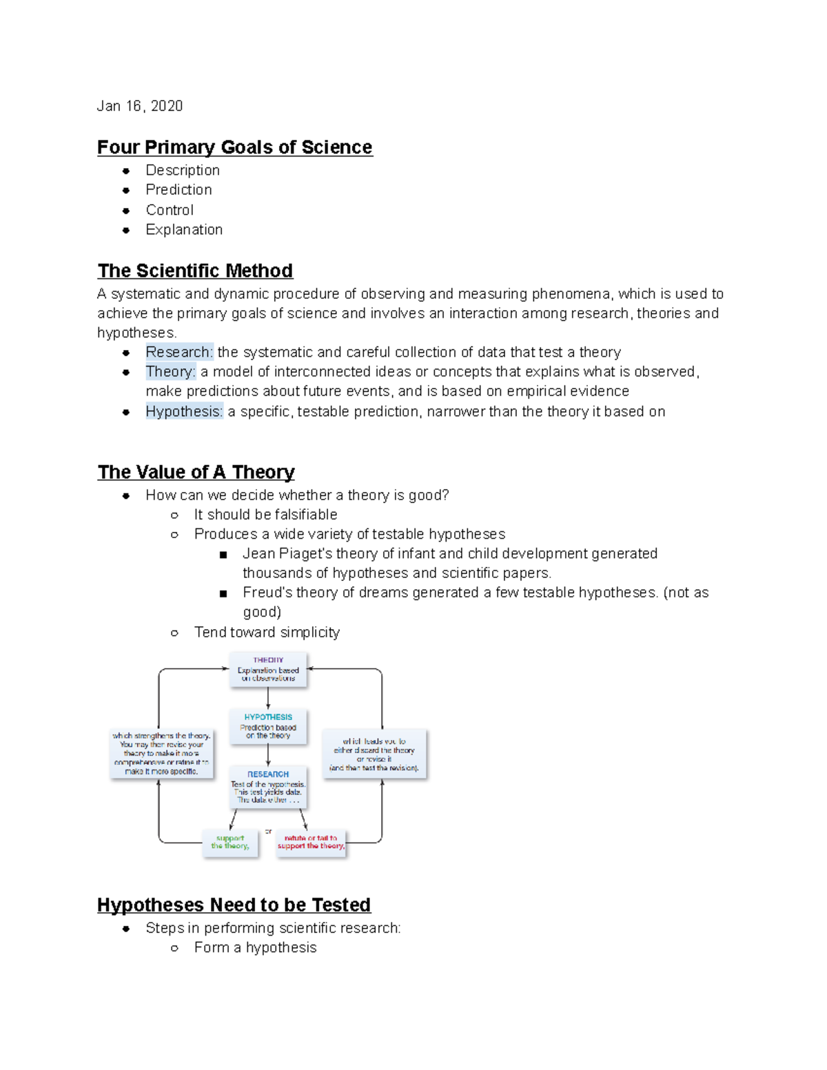PSY 101 Chapter 2 Lecture Notes: Science and Research Methods - Studocu