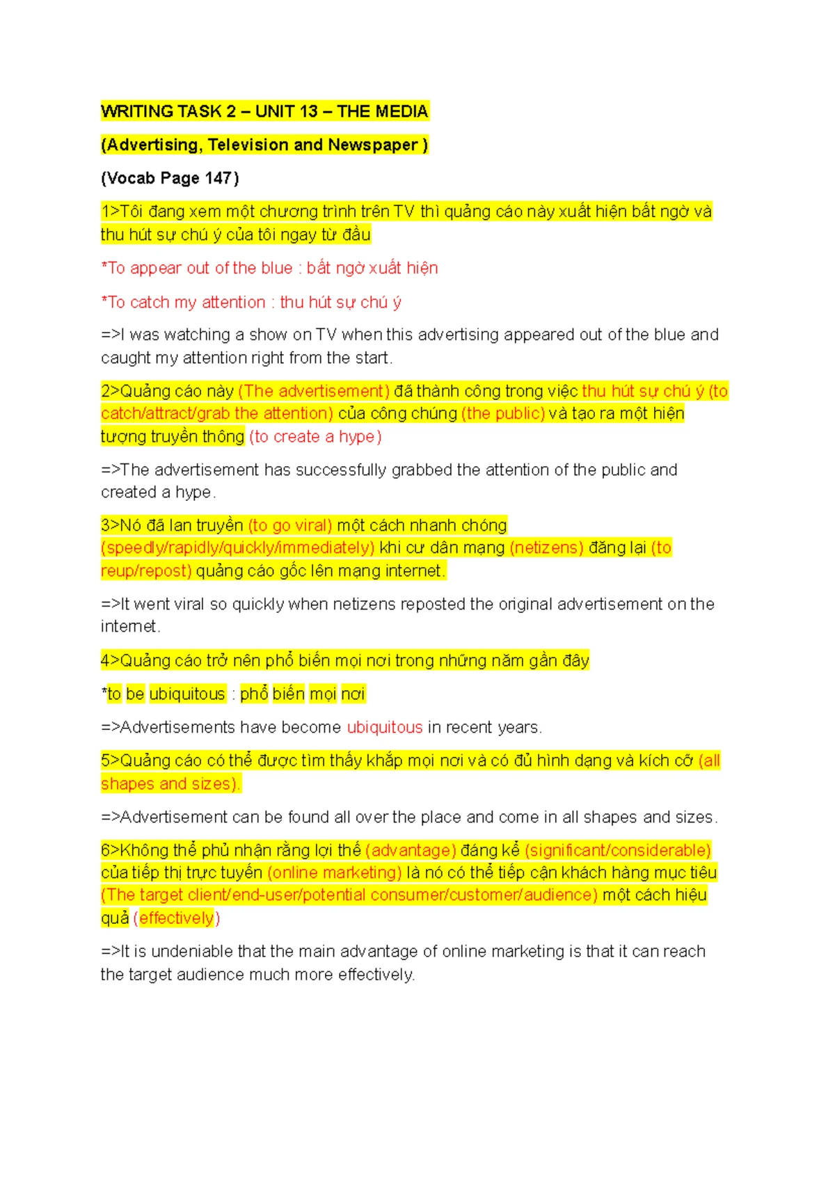 2- Writing TASK 2 - UNIT 14 - Environment (Page 158) - WRITING TASK 2 ...